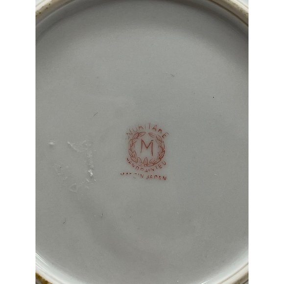 Hand Painted Noritake Finger Loop Dish Bon Bon Plate Flowers Gold Japan - Picture 5 of 6